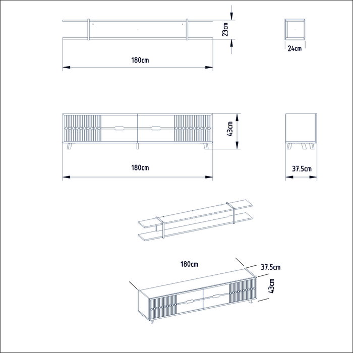 Hanah Home Frida - Mueble de TV Blanco